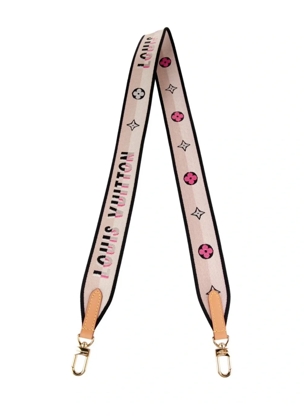 Louis Vuitton Pink Monogram Canvas Shoulder Strap with Gold Hardware